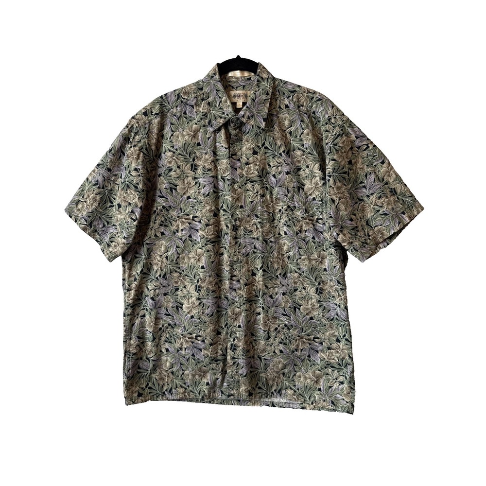 Campia Moda Hawaiian Tropical Short Sleeve Button Up Shirt Men's M Island Resort